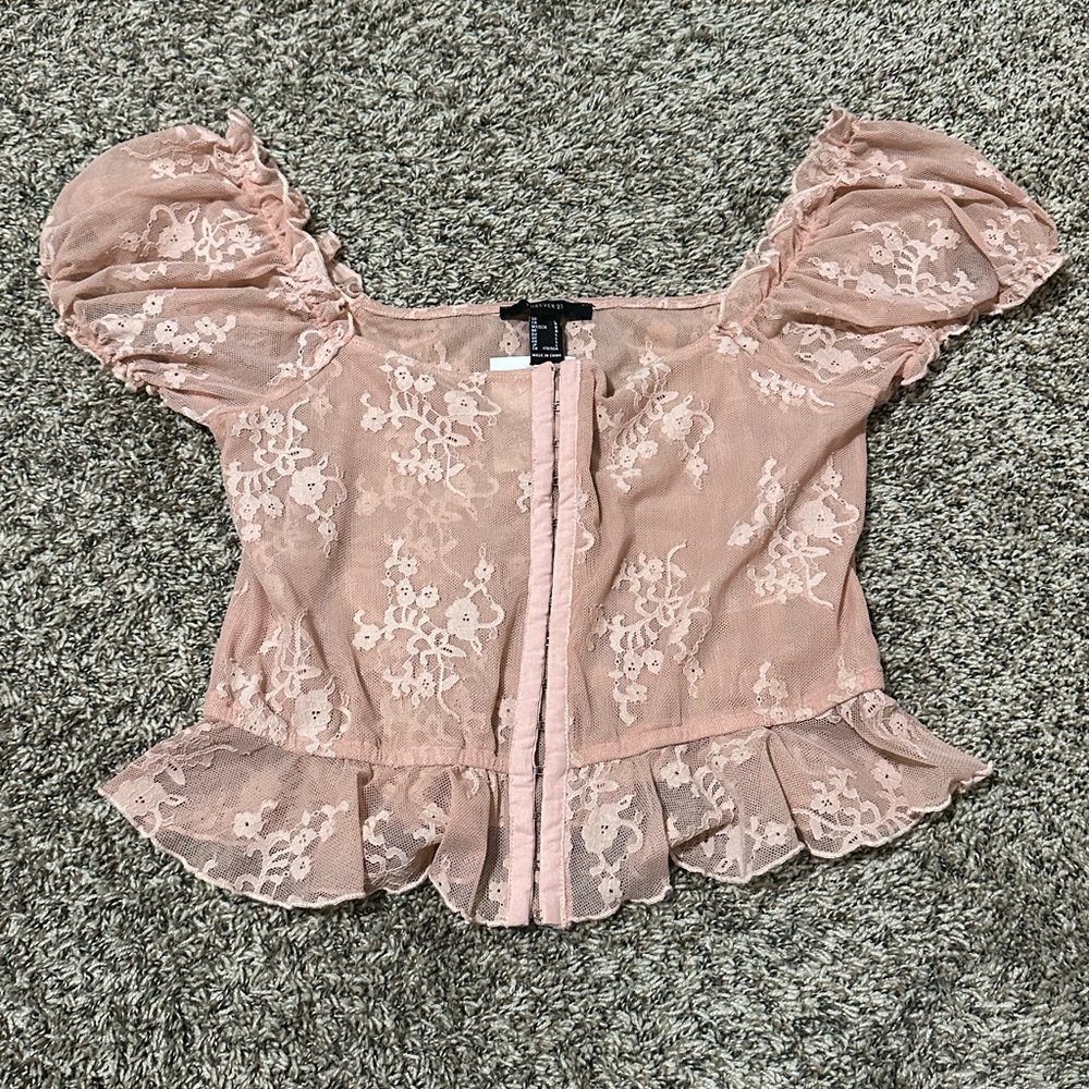 NWT floral mesh crop top